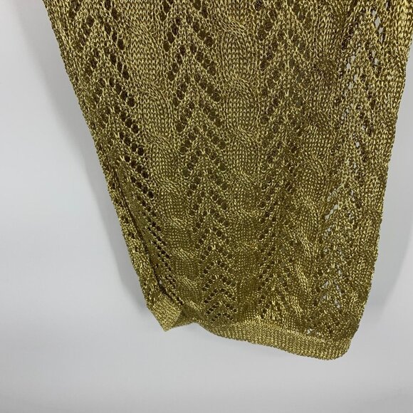 Anthropologie Maeve Swim Cover Up Gold Metallic One Shoulder NWT - Picture 14 of 14